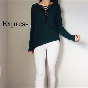 BOGO Free❣️ Green Lace Up Sweater
